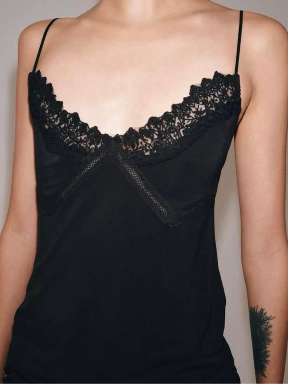 Zara Black Lace-Trim Camisole